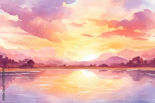 Sunset Material Structure Background - Generative AI