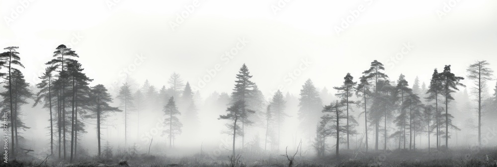 Fototapeta premium Foggy Forest Material Structure Background - Generative AI