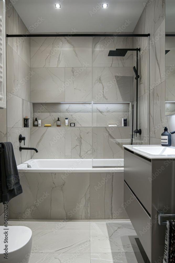 a bathroom with a sink, toilet, and bathtub a bathroom with a sink, toilet, and bathtub