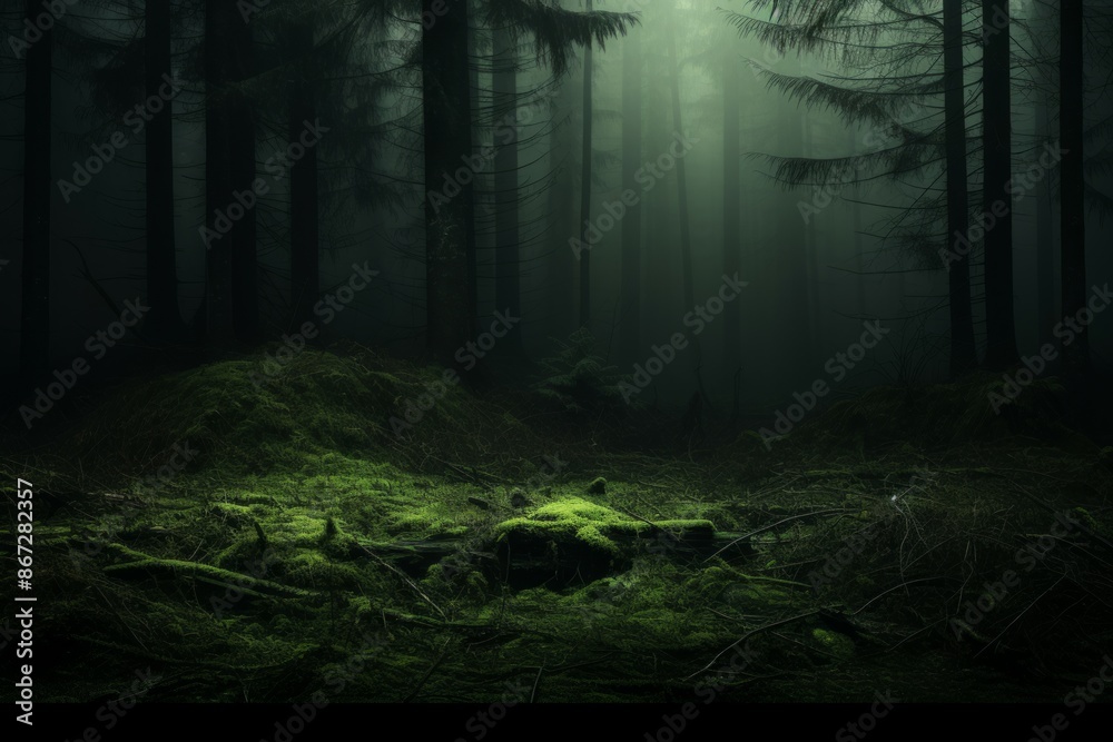Fototapeta premium Foggy Forest Material Structure Background - Generative AI