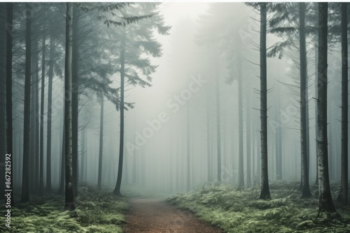 Foggy Forest Material Structure Background - Generative AI