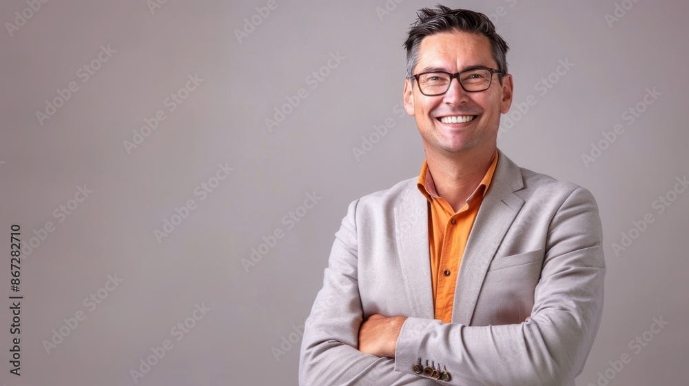 The confident businessman in glasses The confident businessman in glasses