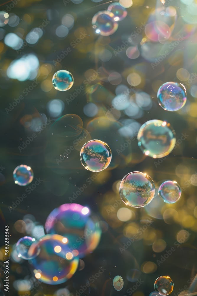 soap bubbles floating in the air with sunlight shining through soap bubbles floating in the air with sunlight shining through