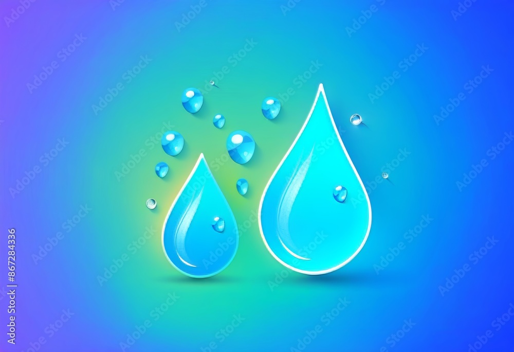 A simple, clean water drop icon in flat design style A simple, clean water drop icon in flat design style