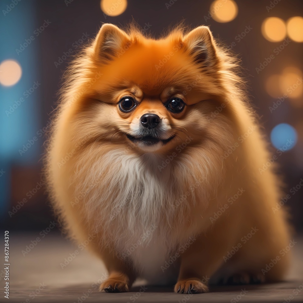 Pomeranian Dog Staring Straight to Camera Pomeranian Dog Staring Straight to Camera