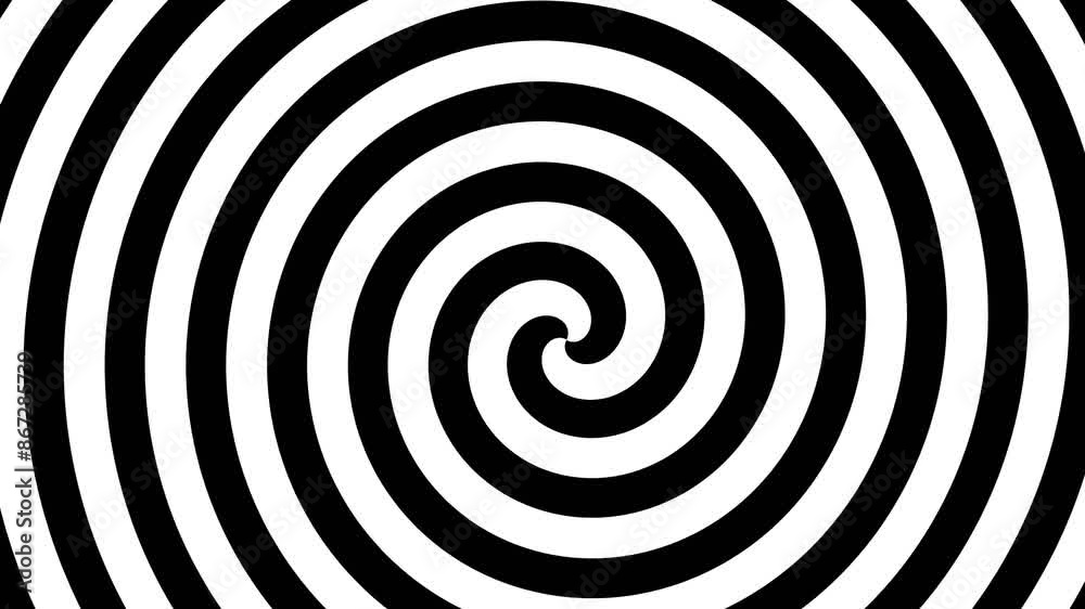 16 seconds slow black white monochrome spirals hypnotic HD video 1920 1080  animation animated motion graphics 