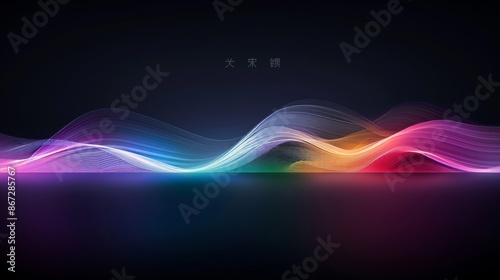 Smooth, colorful wave of light undulates across a dark backdrop. Gradient spectrum ranges from cool blues to warm pinks and oranges. Sleek, modern design with a futuristic feel.	