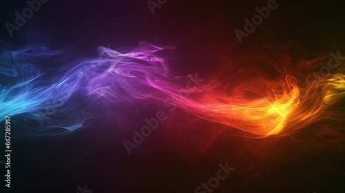 Smooth, colorful wave of light undulates across a dark backdrop. Gradient spectrum ranges from cool blues to warm pinks and oranges. Sleek, modern design with a futuristic feel.	