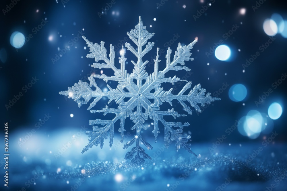 Snowflakes Material Structure Background - Generative AI