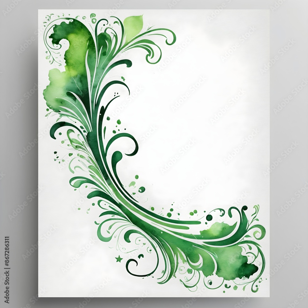 Design Vorlage Rahmen mit Freifläche für Text Grünes Ornament Design Vorlage Rahmen mit Freifläche für Text Grünes Ornament