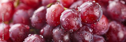 Close Up Photo of Red Grapes with Water Drops