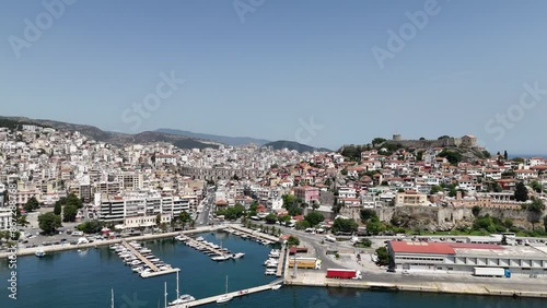 Wallpaper Mural Aerial view of old town, castle and aqueduct in Kavala, Greece, Europe Torontodigital.ca