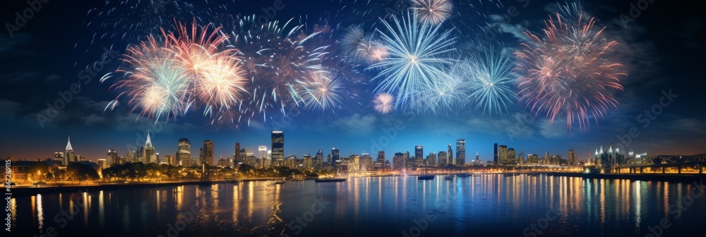 Obraz premium Fireworks Material Structure Background - Generative AI