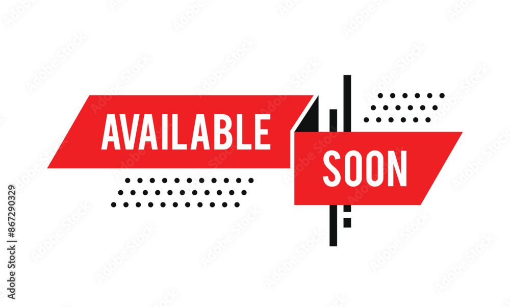 Available soon template modern design isolated on white. Abstract ...