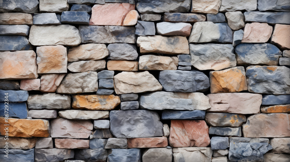 Rock wall, Colorful stone background, generative ai Rock wall, Colorful stone background, generative ai