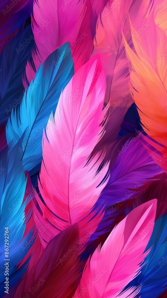 Obraz premium Feathers Material Structure Background - Generative AI
