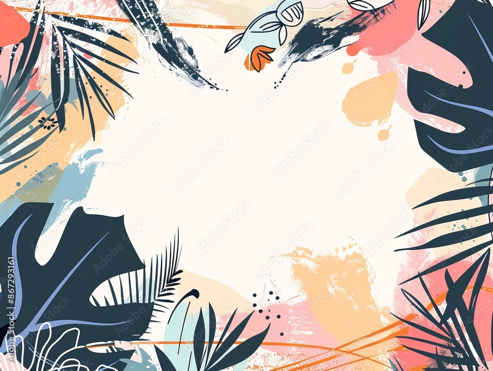 Obraz premium Floral invitation template