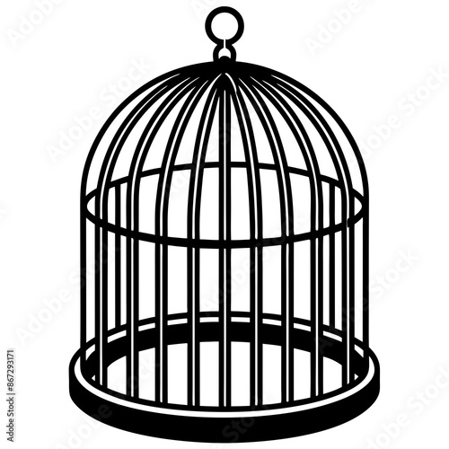 bird in cage vector