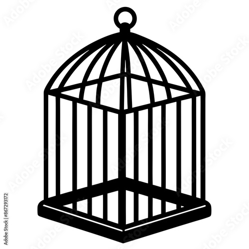 bird in cage vector
