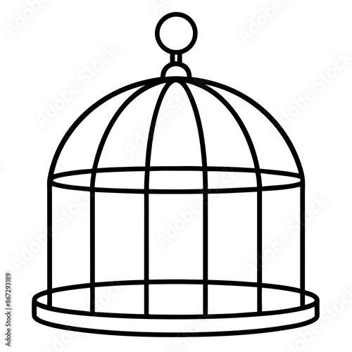 bird in cage vector