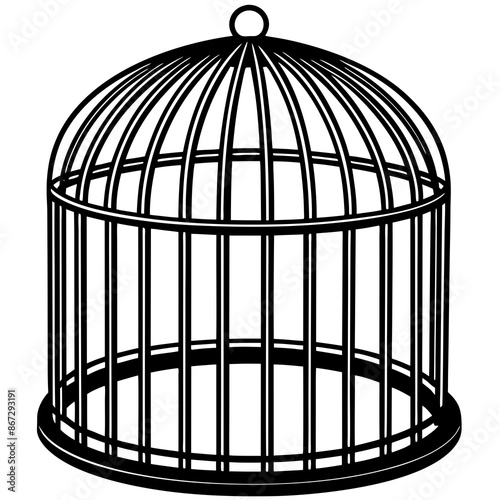bird in cage vector