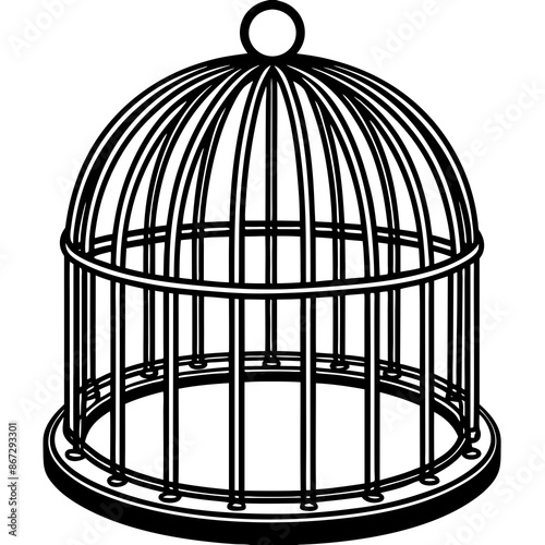 bird in cage vector