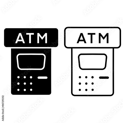 Simple bank ATM icon. Withdrawal. Vector. Eps vector illustration 