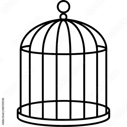bird in cage vector