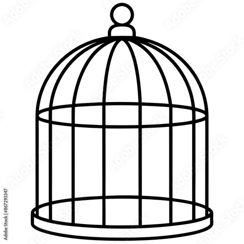 bird in cage vector