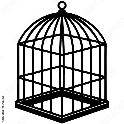 bird in cage vector