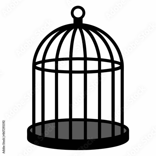 bird in cage vector