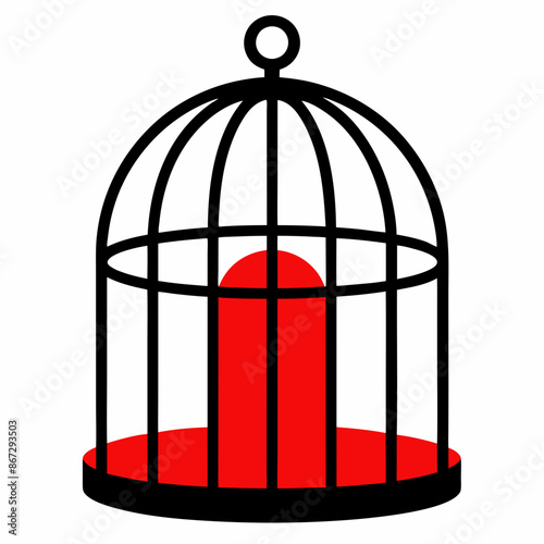 bird in cage vector