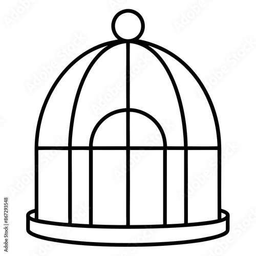 bird in cage vector