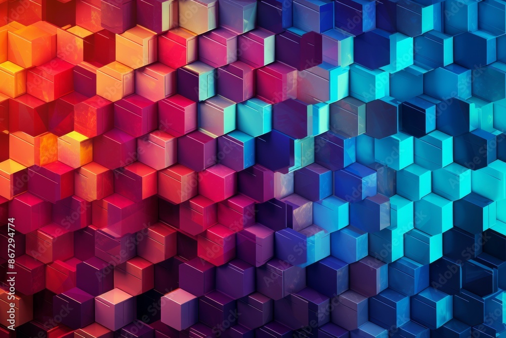 Hexagonal Patterns Material Structure Background - Generative AI