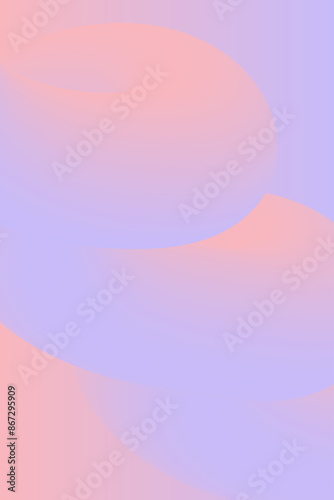 Duotone geometric compositions with gradient 3d flow shape. Innovation modern background design for cover, landing page, poster, flyer. Vertical orientation, smooth pastel colors