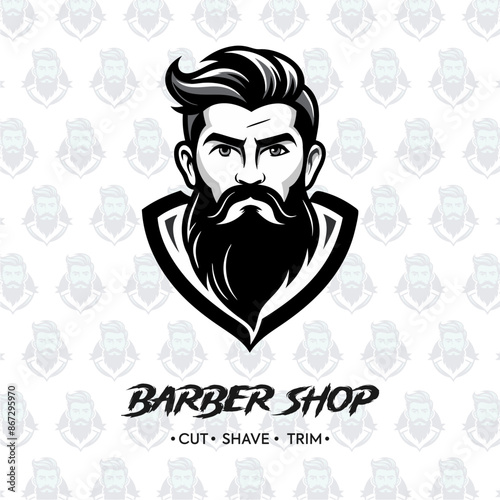 barbershop vector design logo...