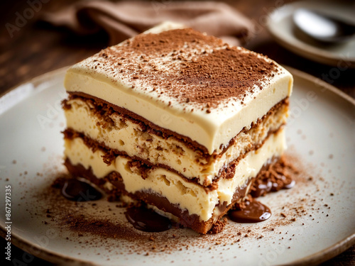 Wallpaper Mural Creamy Italian Dream: A Slice of Tiramisu Ready to Savor Torontodigital.ca