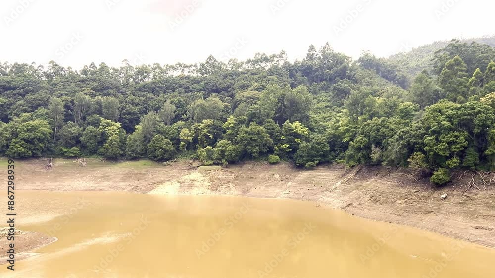 Lake with water under the mountains in India - 4k video - Landscape