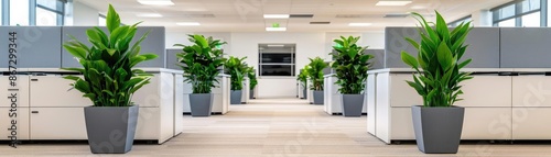 Corporate office showcasing green initiatives, sustainable finance focus