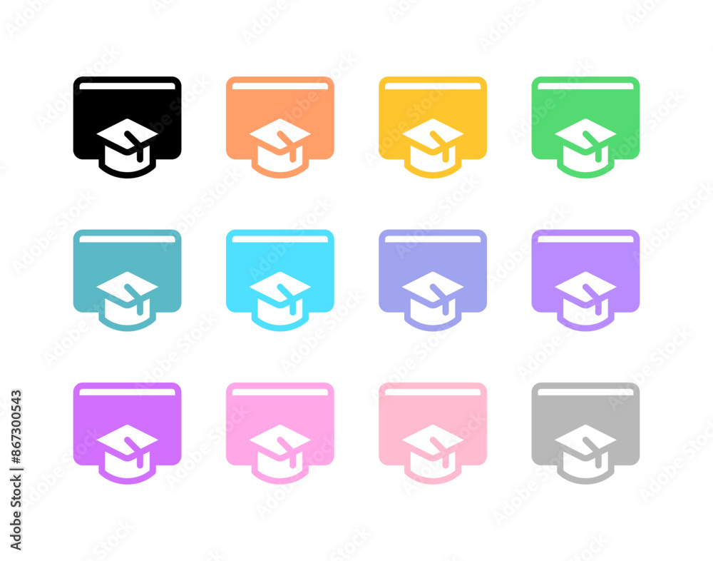 Editable online education, degree, and course vector icon. Online learning, course, tutorial. Part of a big icon set family. Perfect for web and app interfaces, presentations, infographics, etc Editable online education, degree, and course vector icon. Online learning, course, tutorial. Part of a big icon set family. Perfect for web and app interfaces, presentations, infographics, etc