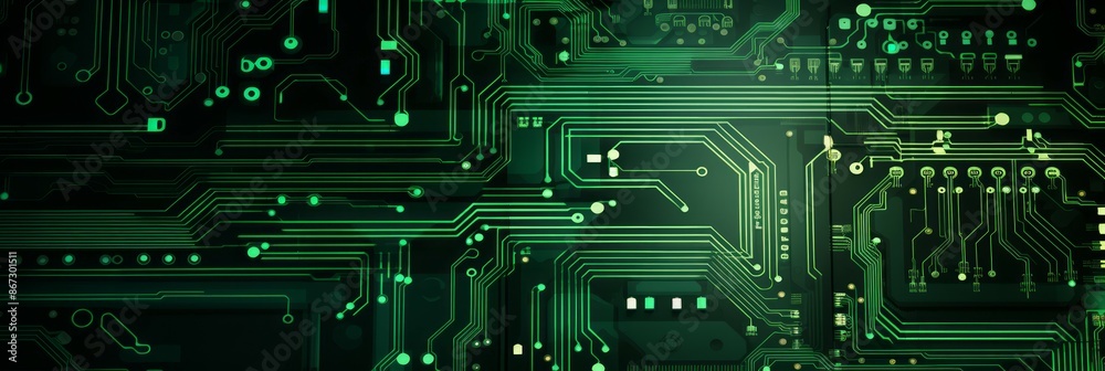Fototapeta premium Circuit Board Material Structure Background - Generative AI