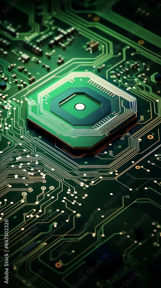 Fototapeta premium Circuit Board Material Structure Background - Generative AI