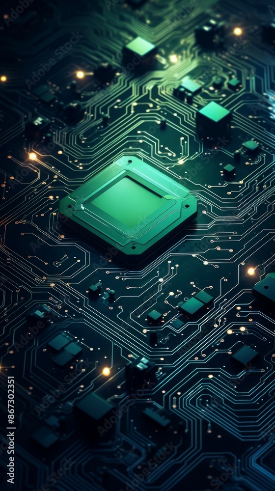 Fototapeta premium Circuit Board Material Structure Background - Generative AI