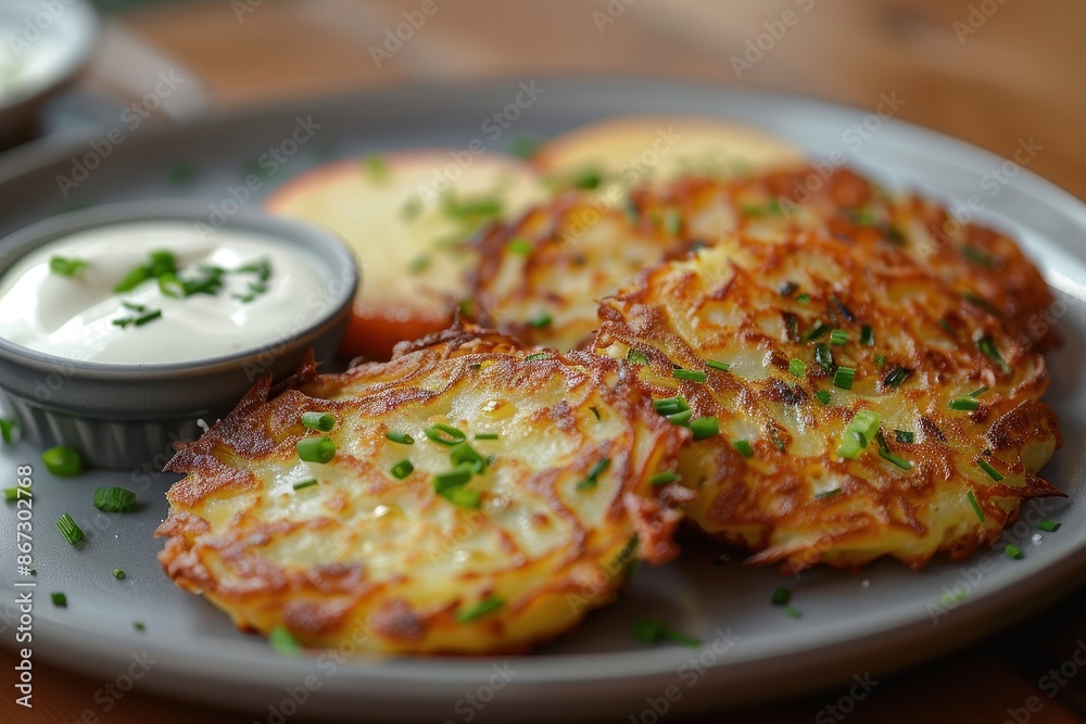 Potato Pancakes with Sour Cream and Chives Potato Pancakes with Sour Cream and Chives