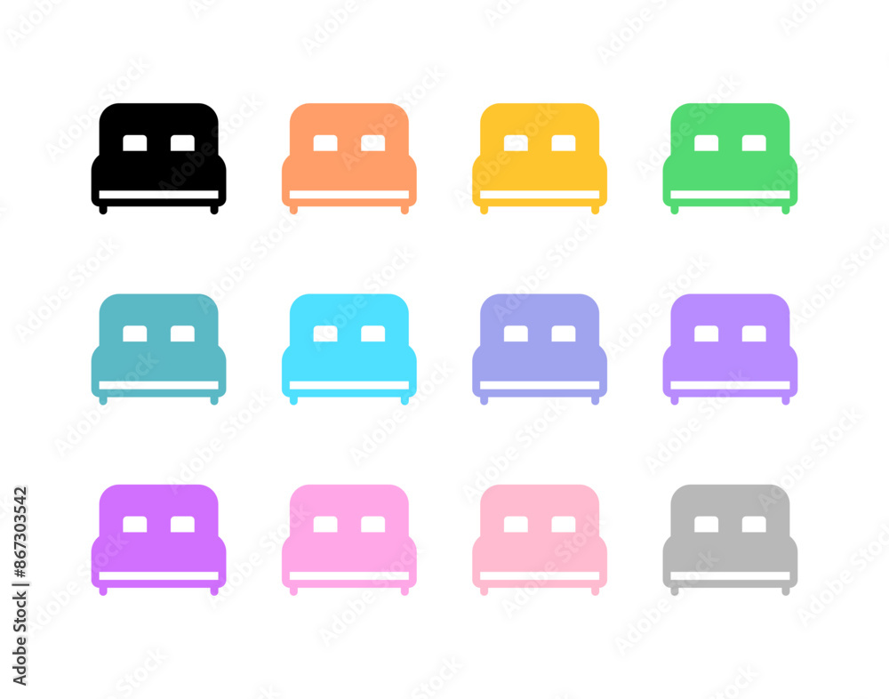 Editable double bed vector icon. Part of a big icon set family. Perfect for web and app interfaces, presentations, infographics, etc Editable double bed vector icon. Part of a big icon set family. Perfect for web and app interfaces, presentations, infographics, etc