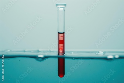 A conceptual hydrometer floating in a liquid, measuring its specific gravity with high accuracy