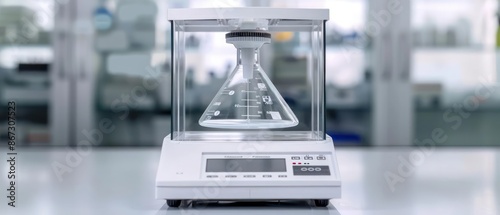 A highprecision balance scale weighing chemical compounds in a modern laboratory photo