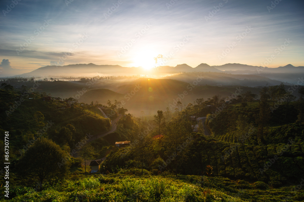 sunset in the mountains