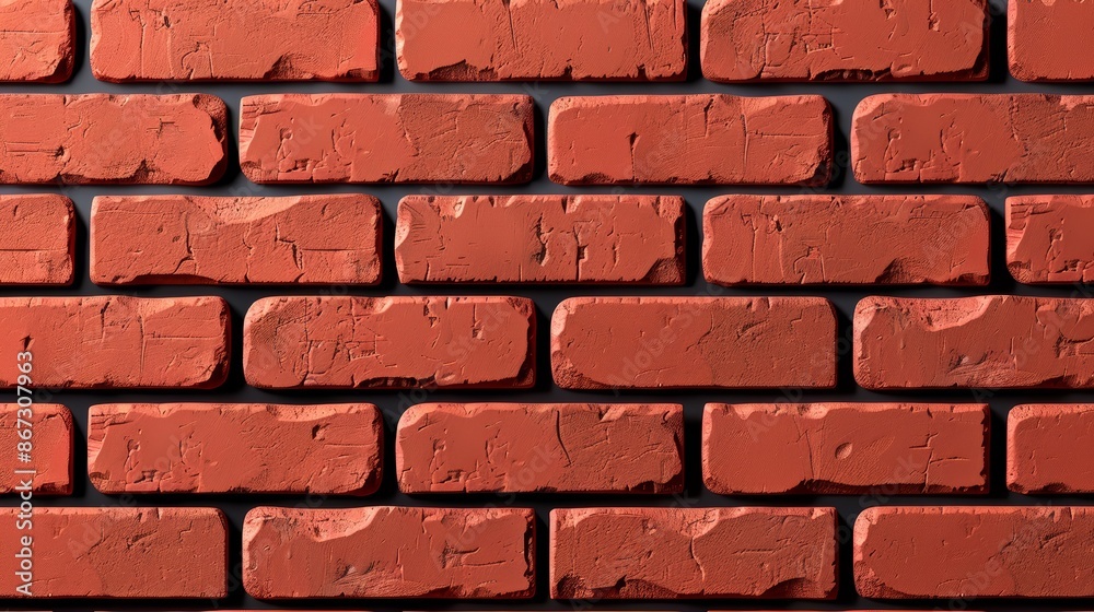 Fototapeta premium Red Brick Wall Background, for brickwork background design