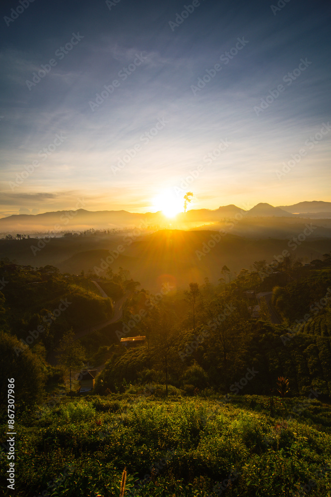 sunset in the mountains